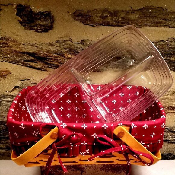 VTG 1999 Longaberger Medium Chore Basket Combo Liners Fabric Grip Never Used - Picture 4 of 13